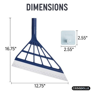 Casabella Click Clean and Organize Squeegee Blade Broom Head and Hook