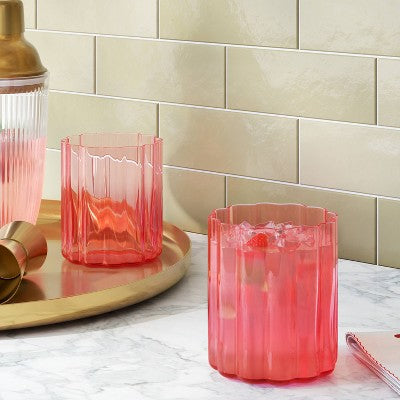 11.1oz Glass Tumbler Pink - Threshold
