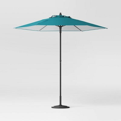 7.5' Round Outdoor Patio Market Umbrella Fern Shower - Room Essentials: Push-Up, Steel Frame, No Tilt (LOCAL PICKUP ONLY)