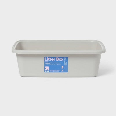 Standard Waste Cat Pan - Gray - L - up&up: Polypropylene, All Ages, Cat Litter Pan