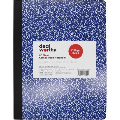 Composition Book College Ruled Blue - Dealworthy