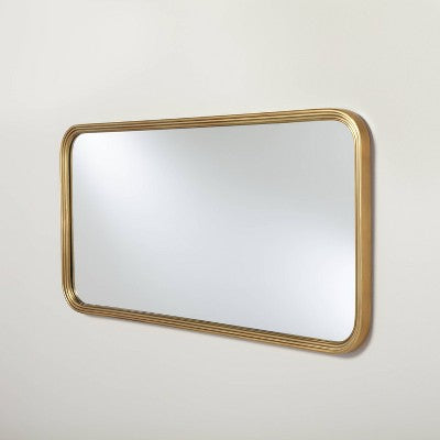 20"x40" Decorative Molding Rectangular Wall Mirror Antique Brass - Hearth & Hand with Magnolia (LOCAL PICKUP ONLY)