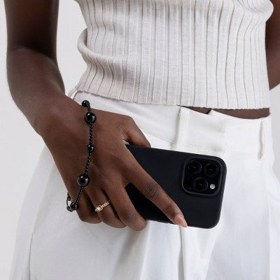 Hello Lux Phone Wristlet - Mixed Black Beads