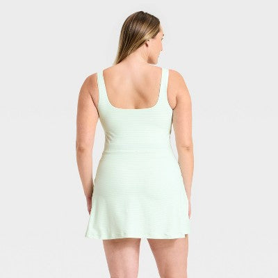 Women's Soft Active Dress - All In Motion Mint Green Stripe L