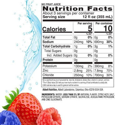 Pedialyte Zero Sugar Sports Drink - Berry Frost - 33.8 fl oz