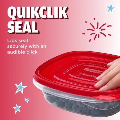 Rubbermaid 2pcTakeAlongs 11.7C/2.77L Large Square Summer Food Storage Containers - Red/Blue