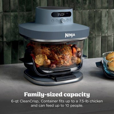 Ninja Crispi Pro 6-in-1 6qt and 2.5qt Non-Toxic Glass Container Countertop Air Fryer Cyberspace AS101GY (LOCAL PICKUP ONLY)