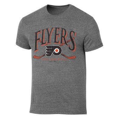 NHL Philadelphia Flyers Men's Short Sleeve Gray Tri-Blend T-Shirt - M
