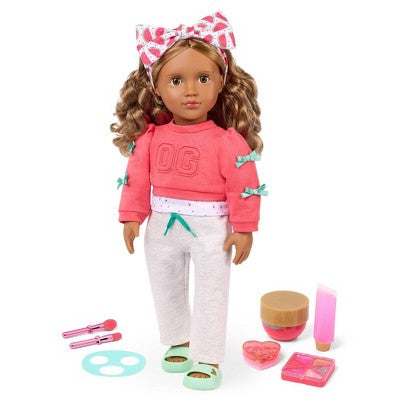Our Generation Bella 18" Doll and Real Slime with Spa-Themed Accessories - Dark-Blonde Hair/Hazel Eyes