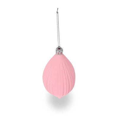 Flocked Ornaments Pink Water Drop - Bullseye's Playground