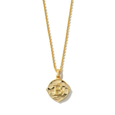 Kendra Scott Initial "B" Pendant Necklace - Gold: 14K Gold Over Brass