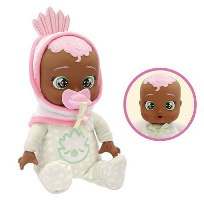 Cry Babies Tiny Cuddles Newborn 10" Daphne Baby Doll Pink Hair/Green Eyes