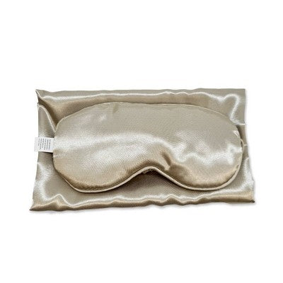 Silk Pillow Case and Eye Mask Beige - Bullseye's Playground