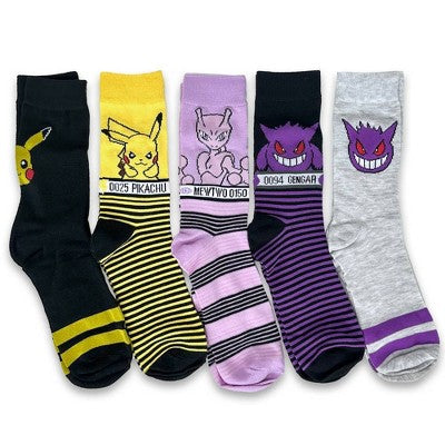 Pokemon 5pk Striped Crew Socks