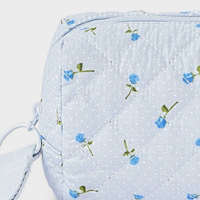 Girls' Floral Quilted Cosmetic Pouch - art class Blue
