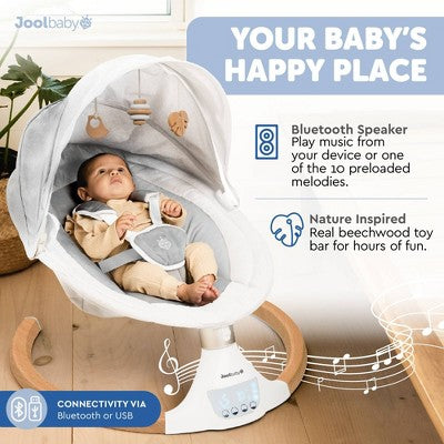 Jool Baby Nova Nature Baby Swing - Brown/White (LOCAL PICKUP ONLY)