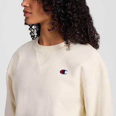 Champion Women's Fleece Crewneck Sweatshirt - Cream M