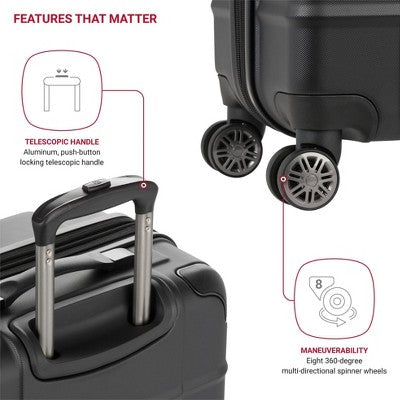 SWISSGEAR Cascade II Hardside Medium Checked Spinner Suitcase - Black (LOCAL PICKUP ONLY)