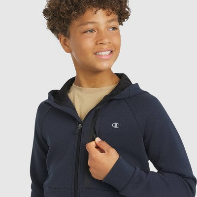 Champion Boys' Double Knit Zip-Up Hoodie - Dark Navy M