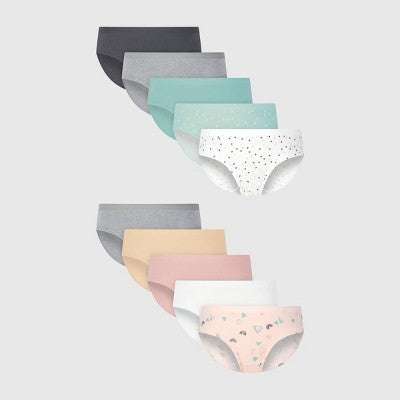 Hanes Girls' 10pk Cotton Stretch Hipster Underwear - 12