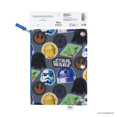 Yoobi Star Wars Single Zip Binder Case Gray Star Wars Graphic Patches, School Supplies