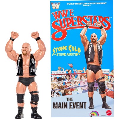 LJN WWE Superstars "Stone Cold" Steve Austin Action Figure, 1980s Retro 8" Collectible Toy