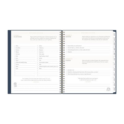 Marie Kondo for Blue Sky 2025 Monthly Planner 10.14"x8.15" Wirebound Hana Navy: Adult Agenda, Stationery, Tabs