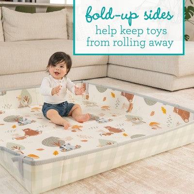 Infantino Foldable Soft Foam Mat - Woodland: Sensory Development, Baby Learning Toy