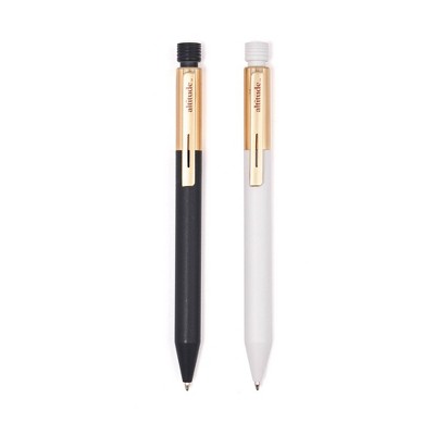 Altitude 2pk Refillable Ballpoint Pens 1.0mm Black Ink Gold