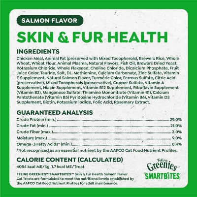 Greenies Smartbites Skin and Fur Health Salmon Flavor Cat Treats - 2.1oz