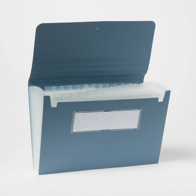 24 Pocket Expanding File Folder Legal Size Slate Blue - up&up