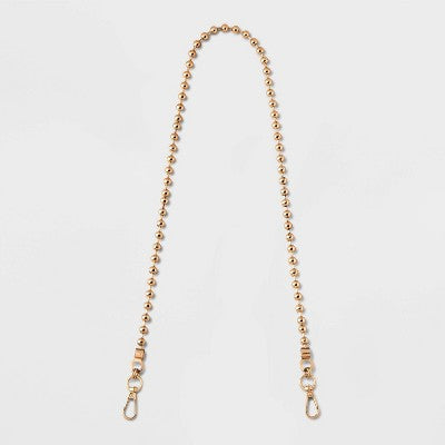 Ball Chain Shoulder Handbag Strap - A New Day Gold: Purse Chain Accessory, Lobster Claw Clasp, Iron & Zinc Alloy, 33.5" Length