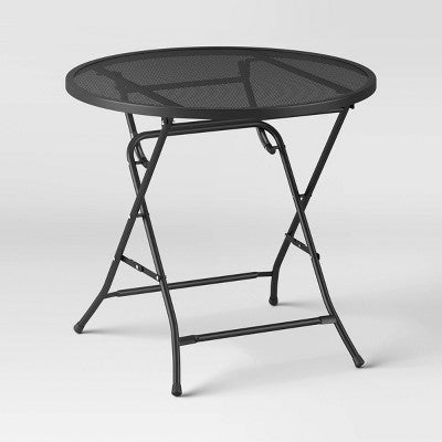 32" Metal Mesh Round Patio Bistro Table Black - Room Essentials (LOCAL PICKUP ONLY)