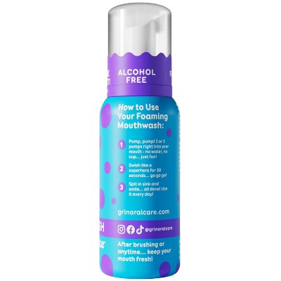 Grin Oral Care Foaming Mouthwash- Razzle Dazzle - 3.38 fl oz