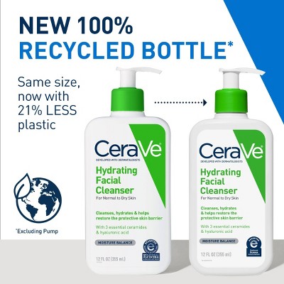 CeraVe Hydrating Face Wash with Hyaluronic Acid and Glycerin for Normal to Dry Skin - 12 fl oz