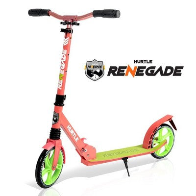 Hurtle Push Scooter for Kids with Adjustable T-Bar Handlebar and Anti-Slip Deck (Pink/Green) (LOCAL PICKUP ONLY)