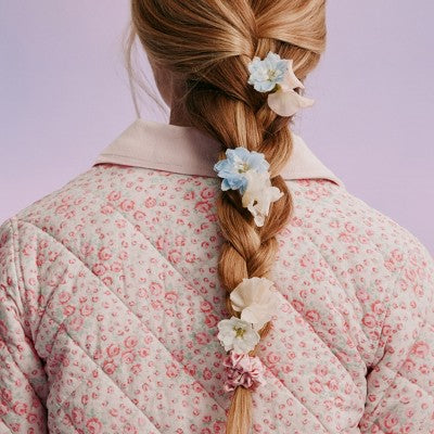 LoveShackFancy x Target - Goody Happy Thoughts Skinny Satin Scrunchie 5CT Hibiscus