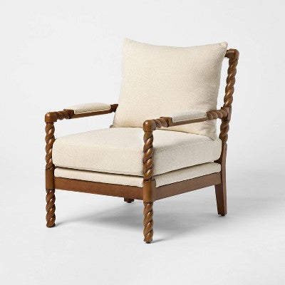 Upholstered Accent Chair with Braided Arms and Legs Natural - Threshold designed with Studio McGee (LOCAL PICKUP ONLY)