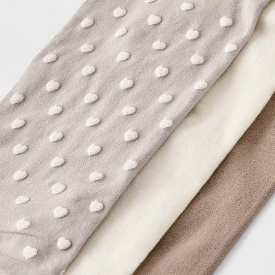 Baby 3pk 'Hearts' Tights - Cat & Jack Gray/Ivory/Taupe 0-6M