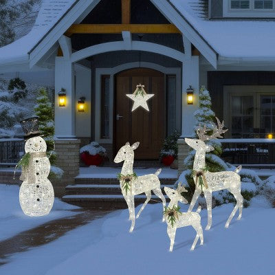 42" Philips LED White Champagne and Black Glitter String Snowman Novelty Indoor/Outdoor Sculpture Twinkling Pure White Lights (LOCAL PICKUP ONLY)