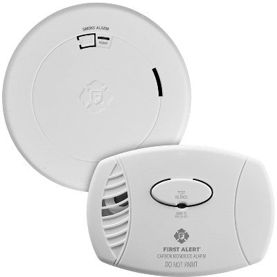 First Alert Alarm Smoke DC10 SM210CO400: 10-Year Smoke & Carbon Monoxide Detector, Battery Operated, White, 2-Pack