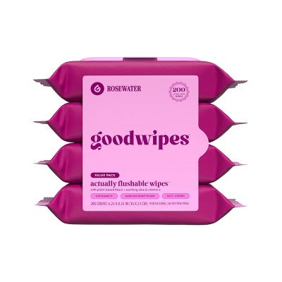 Goodwipes Flushable Personal Wipes - Rosewater - 50ct/1pk