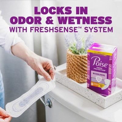 Poise Daily Incontinence Microliners - Lightest Absorbency - 1 Drop - Regular - 54ct