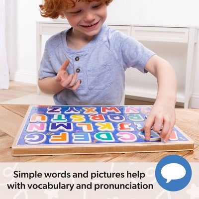 Melissa & Doug Ms. Rachel Wooden Phonics Alphabet Sound Puzzle with Light-Activated Sound Effects, 26-Piece: Educational Aid