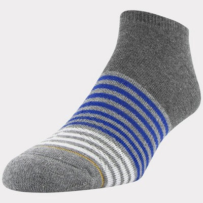 Signature Gold by GOLDTOE Men's Casual GT Striped No Show Socks 3pk - Charcoal Gray/Gray/Black 6-12.5