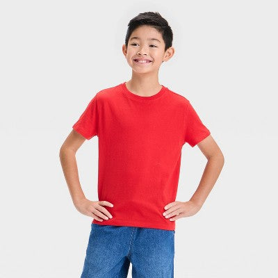 Boys' Short Sleeve T-Shirt - Cat & Jack Red L Husky