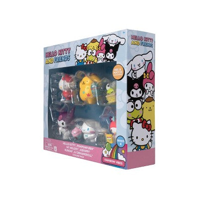Hello Kitty 6" Retro Rainbow Mini Figure: 6 Plastic Figures Set for Collection