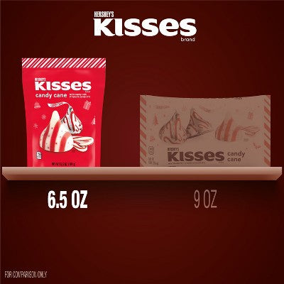 HERSHEY'S KISSES Christmas Chocolate Candy Cane Stand Up Pouch - 6.5oz
