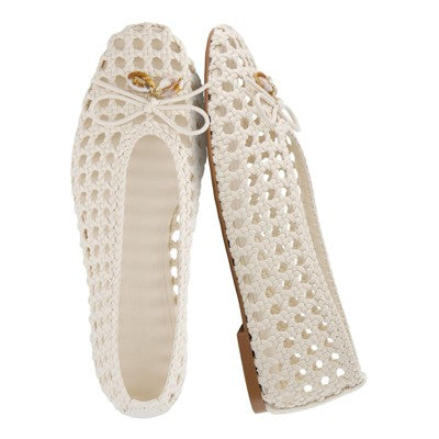 Womens CUSHIONAIRE Witty Hand Woven Ballet Flats  IVORY 9.5