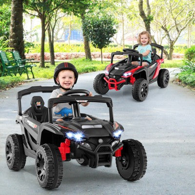 Costway 12V Kids Ride On Car Battery Powered Electric Remote Control LED Lights Music Black (LOCAL PICKUP ONLY)